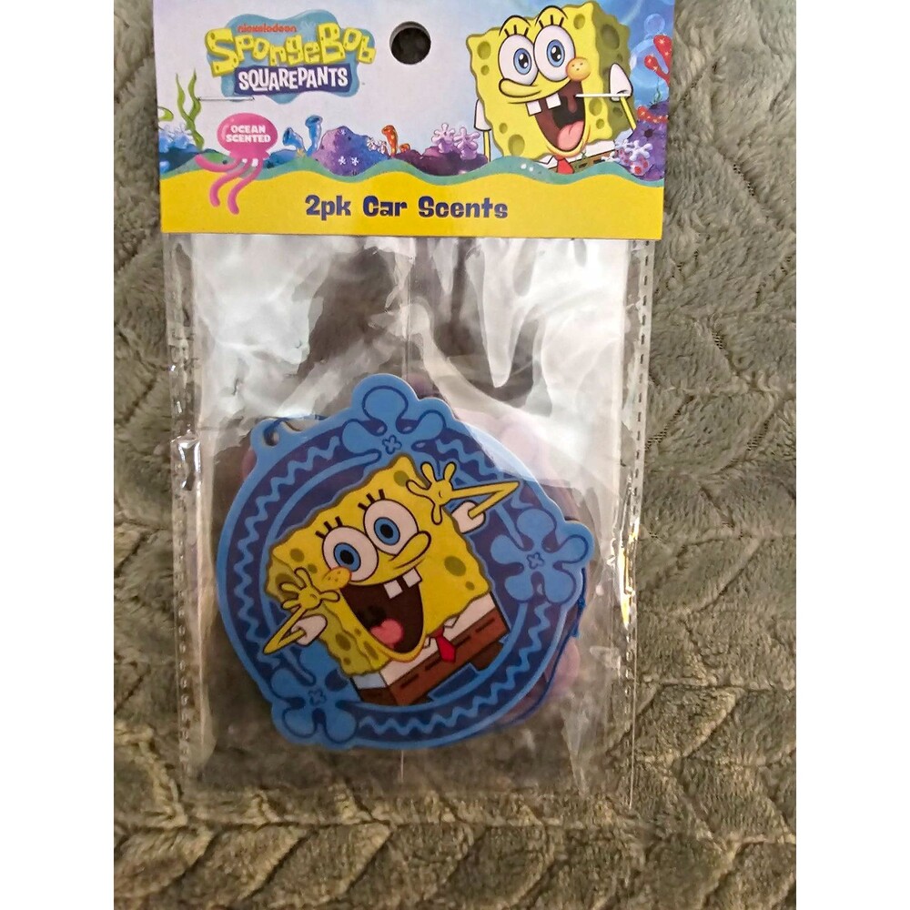 Nickelodeon SpongeBob SquarePants Ocean Hanging Car Air Freshener 2 Pack NWT